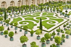 Orangery was designed by Louis Le Vau, it is located south of the Palace Versailles, Paris, France. Versailles was a royal chateau. It was added to the UNESCO list of World Heritage Sites