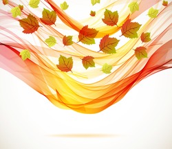 Abstract autumn background with wave, illustration for your design