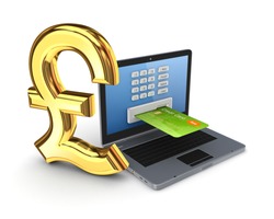 Online payments concept.Isolated on white background.3d rendered.