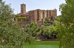 Lozoya river view. This river runs through the historic city of Buitrago, Madrid province, Spain.