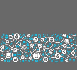 Social media, background of the icons vector