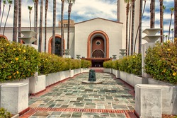 LOS ANGELES, CA./USA - MAY 28: Los Angeles Union Station is the main railroad station in Los Angeles, CA. It is on the National Register of Historic Places. Los Angeles, CA. MAY 28,2010.