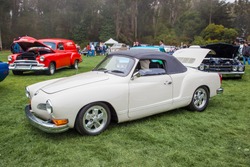 SAN FRANCISCO - SEPTEMBER 29: A Volkwagen Carman Ghia is on display during the 2012 Jimmy's Old Car Picnic in Golden Gate Park in San Francisco on September 29, 2012