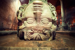 Gorgon Medusa. The Basilica Cistern is the largest of several hundred ancient water reservoirs