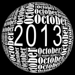 October 2013 info-text graphics arrangement on black background
