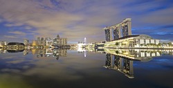 SINGAPORE -JUL 17: The Marina Bay Sands complex Singapore. Marina Bay Sands is an integrated resort and the world's most expensive casino property on Jul 17, 2012, Singapore