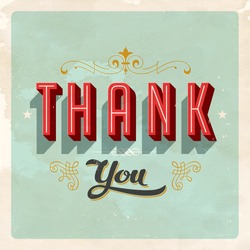 Vintage Thank You Card - Vector EPS10. Grunge effects can be easily removed for a brand new, clean card.