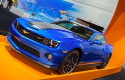 CHICAGO - FEBRUARY 7 : The Hot Wheels limited edition Camaro on display at the Chicago Auto Show media preview February 7, 2013 in Chicago, Illinois.
