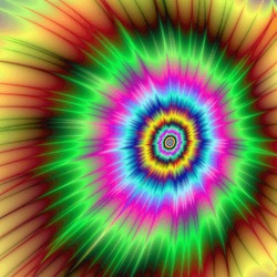 Explosion of Color/Digital abstract fractal image with a color explosion design in green, blue, pink and yellow.