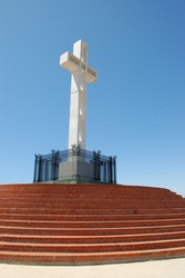 White cross on veterans memorial; Mount Soledad Memorial; San Diego, California