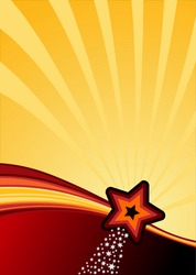 stars, stripes and swhooshes background ready for your text. Vector illustration.