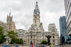 PHILADELPHIA - CIRCA MAY 2013: The City Hall, Philadelphia, USA, circa May 2013. At 548 ft (167 m), including the statue of city founder W. Penn, it is the house of government for the city.