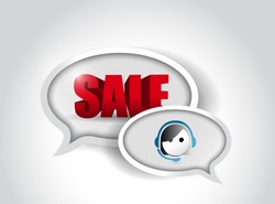 sale customer support communication illustration design over white