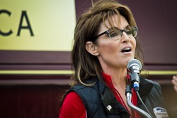 NEW EGYPT, NEW JERSEY/USA OCTOBER 12: Former Alaska governor and political superstar Sarah Palin at the Tea Party rally for Steve Lonegan on October 12 2013 in New Egypt New Jersey.