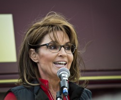 NEW EGYPT, NEW JERSEY/USA OCTOBER 12: Former Alaska governor and political superstar Sarah Palin at the Tea Party rally for Steve Lonegan on October 12 2013 in New Egypt New Jersey.