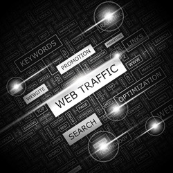 WEB TRAFFIC. Word cloud concept illustration. Wordcloud collage. Vector illustration.