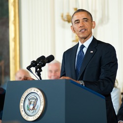 Washington � November 20: President Barack Obama introduces the recipients of the Presidential Medal of Freedom at a ceremony at The White House on November 20, 2013 in Washington, DC.