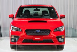 DETROIT - JANUARY 14 :A Subaru WRX on display at the North American International Auto Show media preview January 14, 2014 in Detroit, Michigan.
