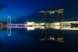 Singapore - July 17: Marina Bay Sands Hotel in the early morning, July 17 2013.