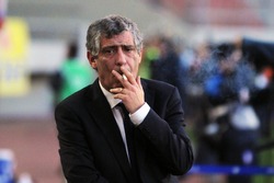 PIRAEUS GREECE MARCH 05. Greece's coach Fernando Santos attends the 2014 World Cup friendly football match against South Korea (0-2 ) at Karaiskaki stadium in Piraeus near Athens on March 5, 2014.