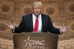 NATIONAL HARBOR, MD - MARCH 6, 2014: Donald Trump speaks at the Conservative Political Action Conference (CPAC).
