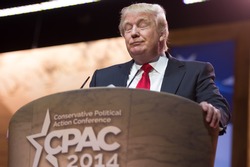 NATIONAL HARBOR, MD - MARCH 6, 2014: Donald Trump speaks at the Conservative Political Action Conference (CPAC).