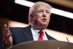 NATIONAL HARBOR, MD - MARCH 6, 2014: Donald Trump speaks at the Conservative Political Action Conference (CPAC).