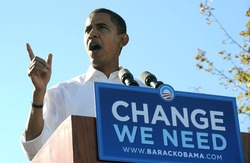 US Democratic presidential candidate Illinois Senator Barack Obama at a public appearance for Barack Obama Campaign Stop in Philadelphia, Mayfair Diner, Philadelphia, PA, October 11, 2008