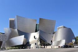 LOS ANGELES - MARCH 17: The Walt Disney Concert Hall located in Los Angeles, California on March 17, 2014. The concert hall is part of the Los Angeles Music Center and was designed by Frank Gehry.