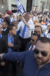New York, NY USA - June 01, 2014: New York mayor Bill de Blasio attends 50th annual Israeli Day parade on 5th Avenue in Manhattan