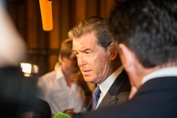 MOSCOW, RUSSIA, September, 10: Actor Pierce Brosnan. Premiere of the movie "THE NOVEMBER MAN", September, 10, 2014 at Barvikha Luxury Village in Moscow, Russia