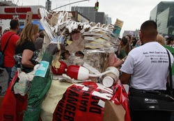 NEW YORK CITY - SEPTEMBER 21 2014: the People's Climate March in Manhattan brought several hundred thousand people for a march from Columbus Circle through Midtown calling attention to global warming