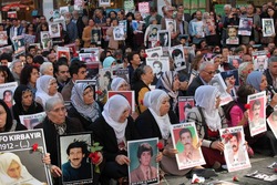 ISTANBUL,TURKEY-OCT 25: The mothers of people who have disappeared, mainly at the hands of the state, known as the Saturday Mothers, met for the 500th time on Oct 25th on October 25,2014 in Turkey.
