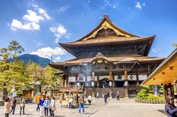 NAGANO,JAPAN - 23 April,2014: Zenkoji Temple in is one of the most important and popular temples in Japan. It stores the first Buddhist statue ever to be brought into Japan.