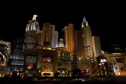 LAS VEGAS - JANUARY 4: Night view of New York Hotel and Casino on the Las Vegas Strip, Nevada January 4, 2009. More than 37.5 million people visit Las Vegas every year.