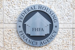WASHINGTON, DC - DECEMBER 26: Seal of the Federal Housing Finance Agency in downtown Washington, DC on December 26, 2014. One of FHFAâ??s responsibilities is to regulate Fannie Mae and Freddie Mac.