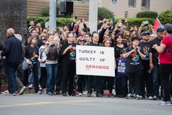 LOS ANGELES - APRIL 24: Armenian Community March on 100th Anniversary of Armenian Genocide. April 24, 2015 in Los Angeles