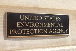WASHINGTON, DC - MAY 4: Plaque outside the United States Environmental Protection Agency (EPA) in downtown Washington, DC on May 4, 2015.
