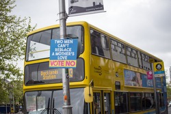DUBLIN, IRELAND - MAY 21, 2015: Referendum Campaign Posters for Thirty-fourth Amendment of the Constitution (Marriage Equality)
