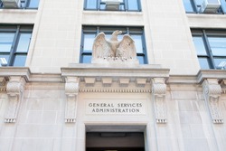WASHINGTON, DC - MAY 4: Entrance to the General Services Administration (GSA) in Washington, DC on May 4, 2015. GSA is responsible to oversee the business of the U.S. federal government.