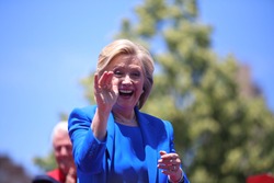 NEW YORK CITY - JUNE 13 2015: former secretary of state Hillary Rodham Clinton formally announced her intention to seek the 2016 Democratic nomination for president during a rally on Roosevelt Island