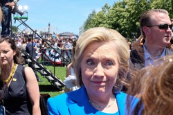 NEW YORK CITY - JUNE 13 2015: former secretary of state Hillary Rodham Clinton formally announced her intention to seek the 2016 Democratic nomination for president during a rally on Roosevelt Island