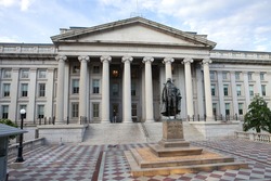 WASHINGTON, DC - JUNE 6: The Treasury Department of the United States in downtown Washington, DC on June 6, 2015.