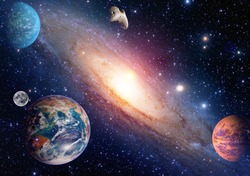 Astrology astronomy earth moon space big bang solar system planet creation. Elements of this image furnished by NASA.