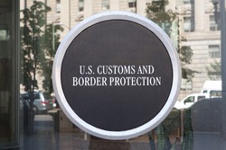 WASHINGTON, DC - MAY 4: Sign at US Customs and Border Protection Headquarters in Washington, DC on May 4, 2015.