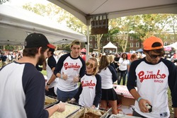 NEW YORK CITY - SEPTEMBER 12 2015: The eleventh annual Vendy awards for the best in street food were held on Governor's Island with 25 finalists in competition. The Gumbo Brothers