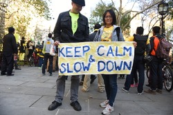 NEW YORK CITY - NOVEMBER 15 2015: Transportation Alternatives held its World Day of Remembrance for victims of traffic accidents.