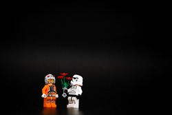 Orvieto, Italy - November 15th 2015: Star Wars Lego Stormtroopers minifigures. Lego is a popular line of construction toys manufactured by the Lego Group