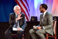 Columbia S.C. - November 21, 2015 - Bernie Sanders speaks at 20/20's Criminal Justice Forum which was held at Allen University. Dr. Ben Carson and Martin' O'Malley were also in attendance.