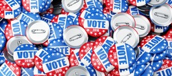 vote election badge button for 2016 background 3d Illustrations